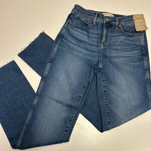 Madewell women’s mid-rise stovepipe jeans medium wash straight leg denim size 26